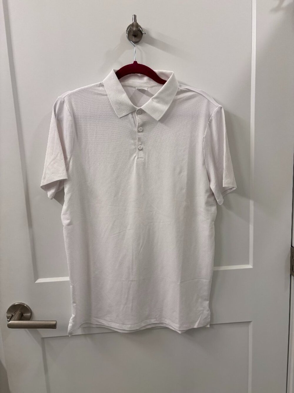 All in Motion Textured Polo Shirt White Medium